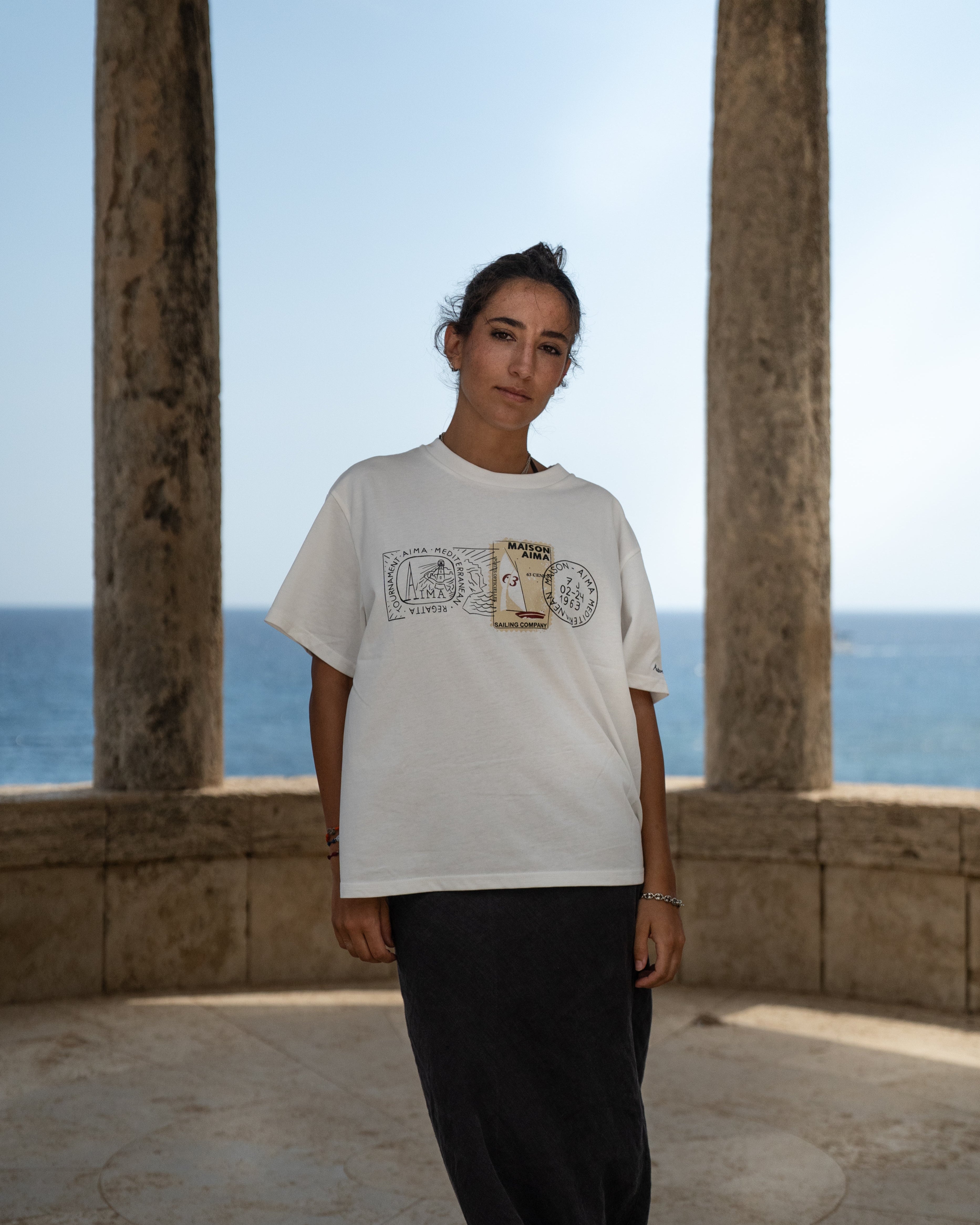 SAILING POSTCARD T-SHIRT