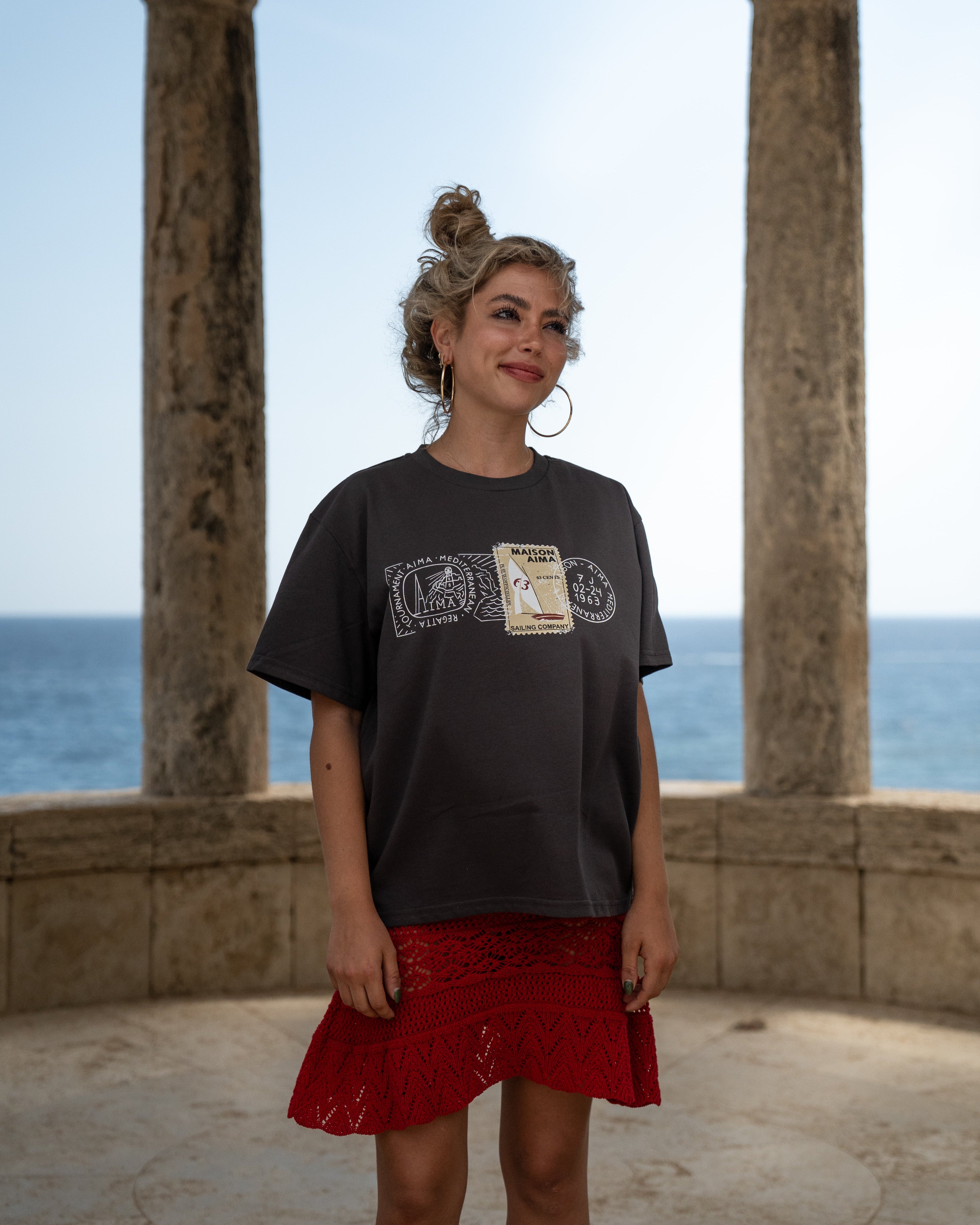 SAILING POSTCARD T-SHIRT