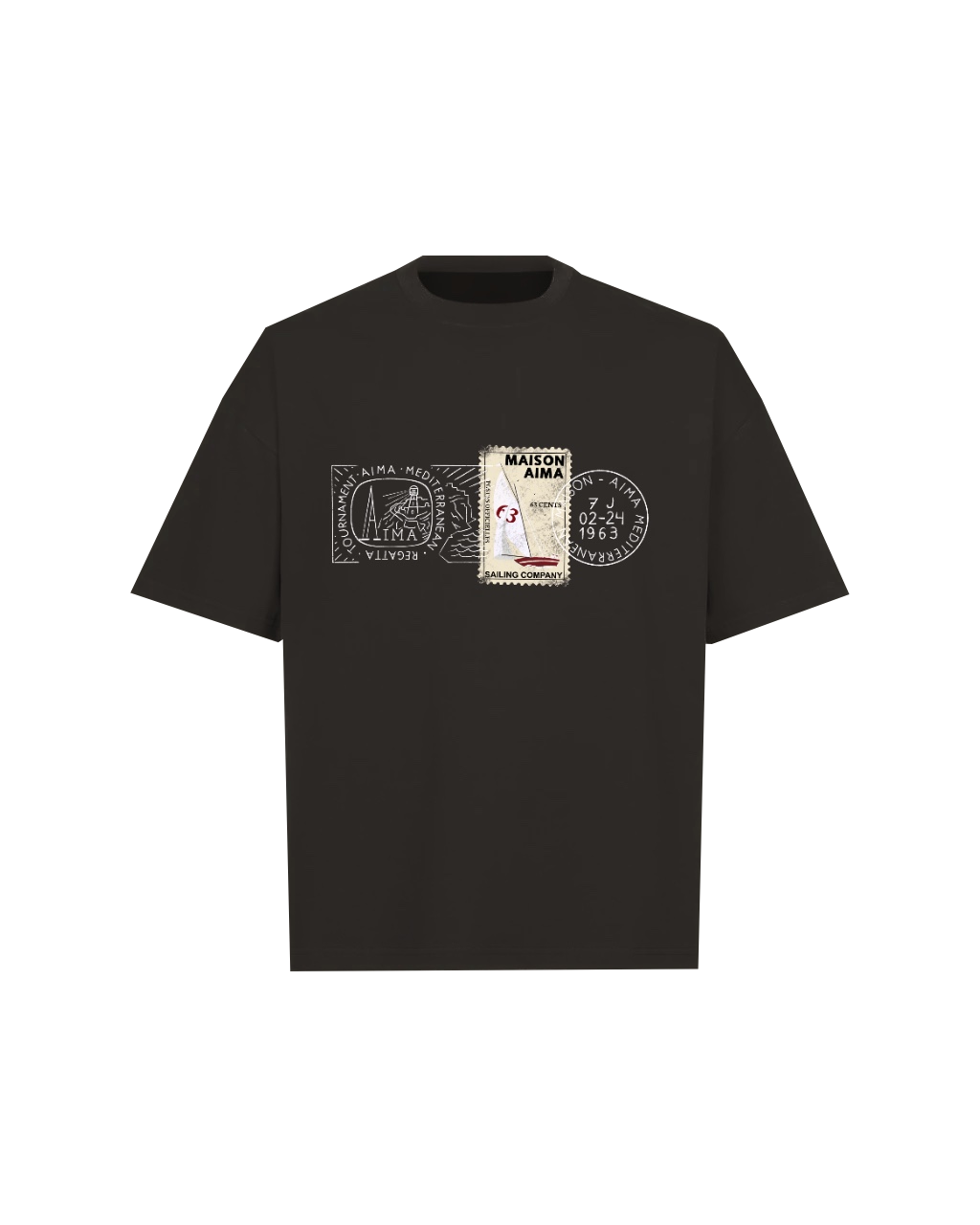 SAILING POSTCARD T-SHIRT