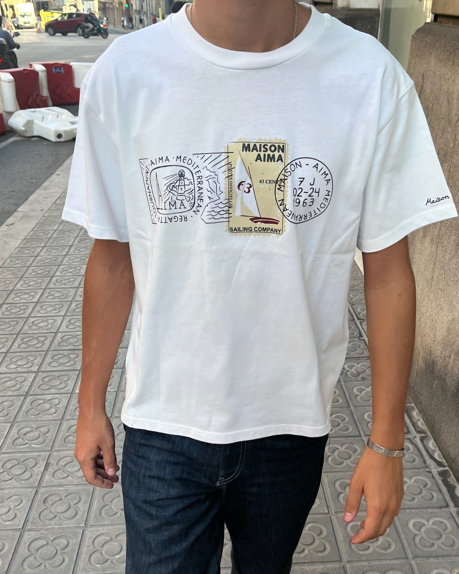 SAILING POSTCARD T-SHIRT